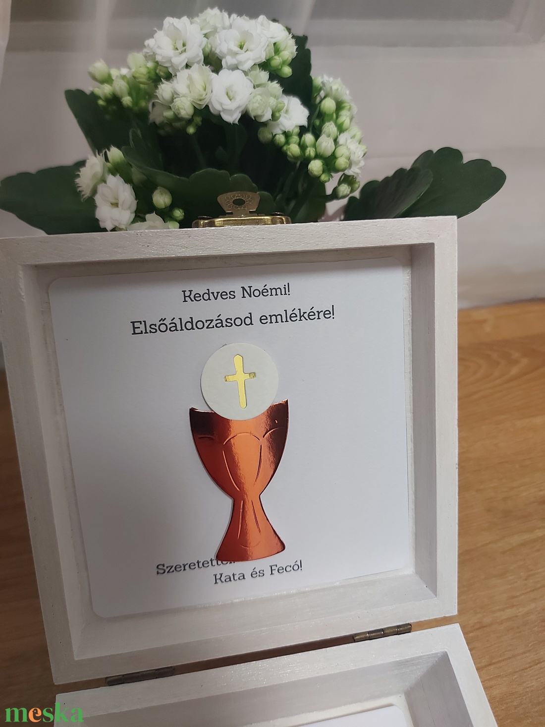 Elsőáldozási emlék fadoboz - dekopage - otthon & életmód - papír, írószer - ajándékozás kellékei - pénzátadó doboz - Meska.hu