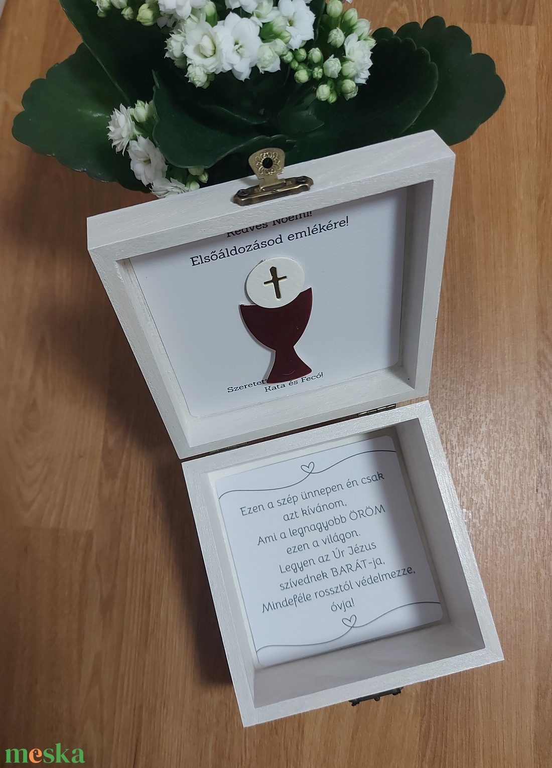 Elsőáldozási emlék fadoboz - dekopage - otthon & életmód - papír, írószer - ajándékozás kellékei - pénzátadó doboz - Meska.hu