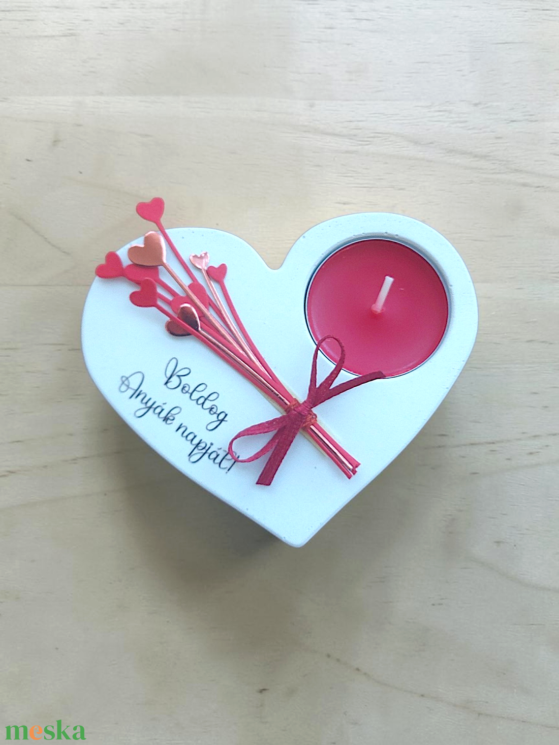 Anyák napi szív mécsestartó - szívvirágos - otthon & életmód - gyertya, illat, aroma - mécses és mécsestartó - Meska.hu