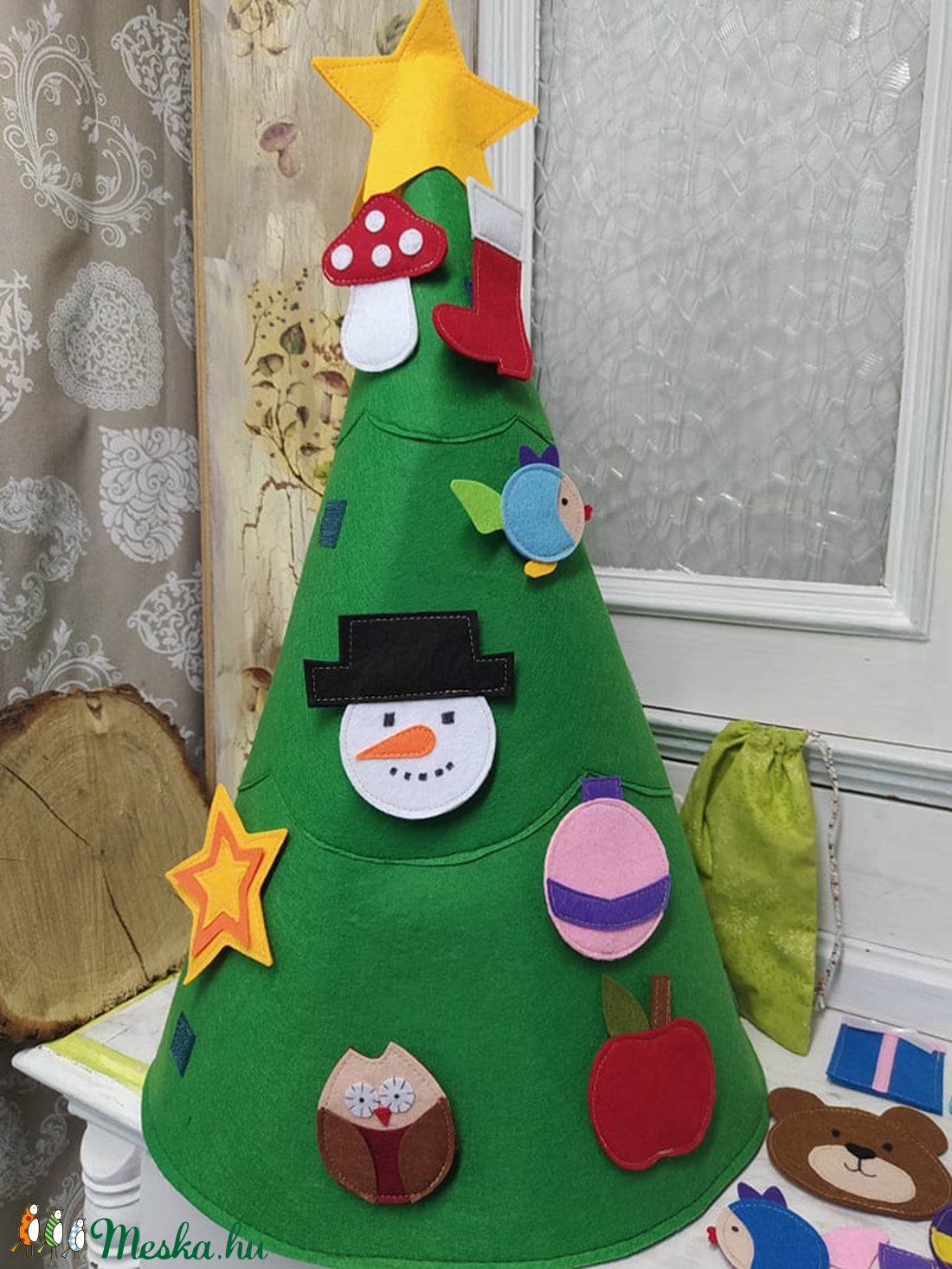 Filc díszíthető karácsonyfa - karácsony - karácsonyi ajándékozás - karácsonyi ajándékcsomagolás - Meska.hu