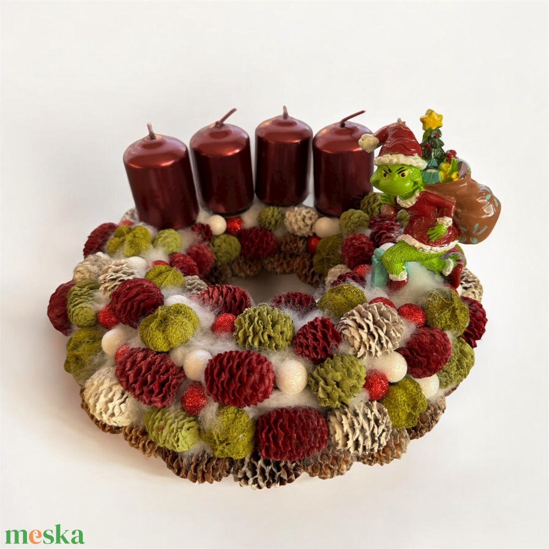 Grincses adventi koszorú - karácsony - adventi díszek - adventi koszorú - Meska.hu