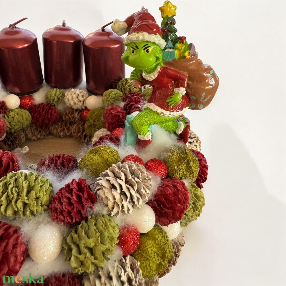 Grincses adventi koszorú - karácsony - adventi díszek - adventi koszorú - Meska.hu