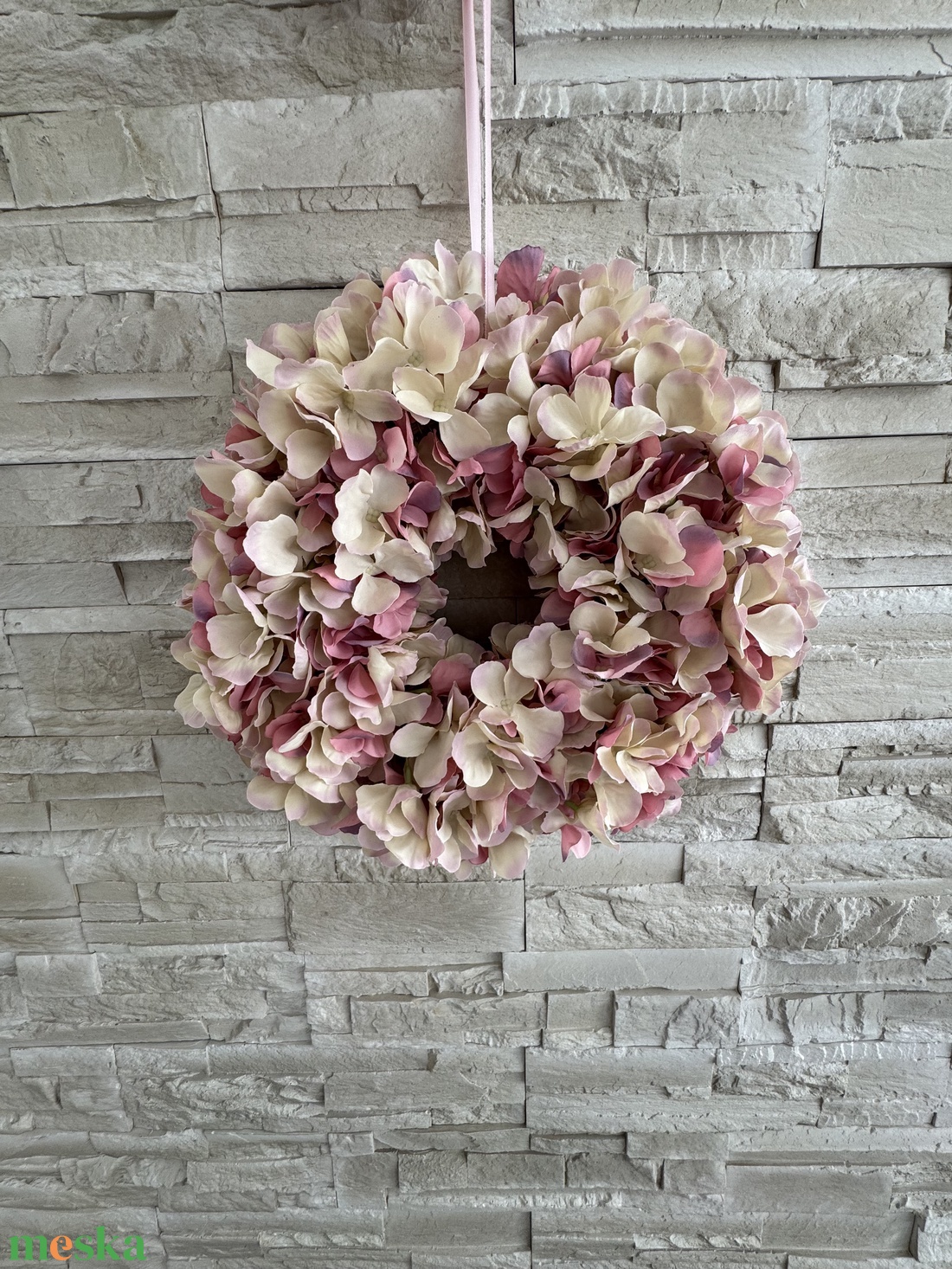 Hortenziás kopogtató - otthon & életmód - dekoráció - ajtó- és ablak dekoráció - ajtódísz & kopogtató - Meska.hu