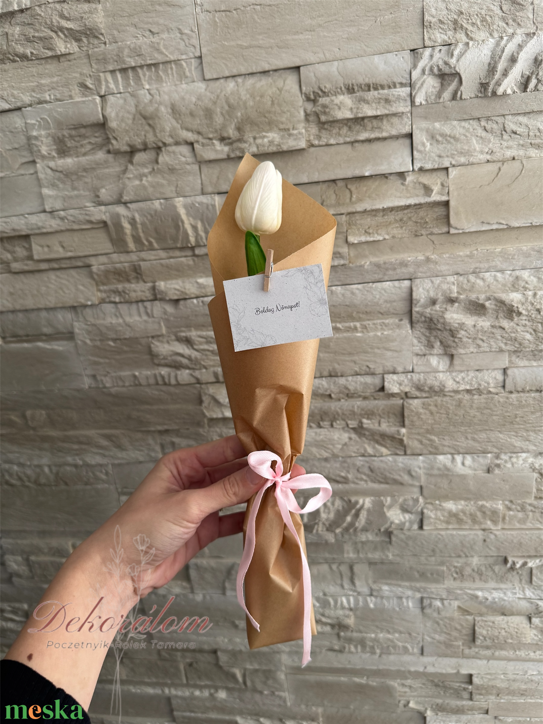 Csomagolt tulipán - otthon & életmód - virágdekoráció - virágok - szálas virág - Meska.hu