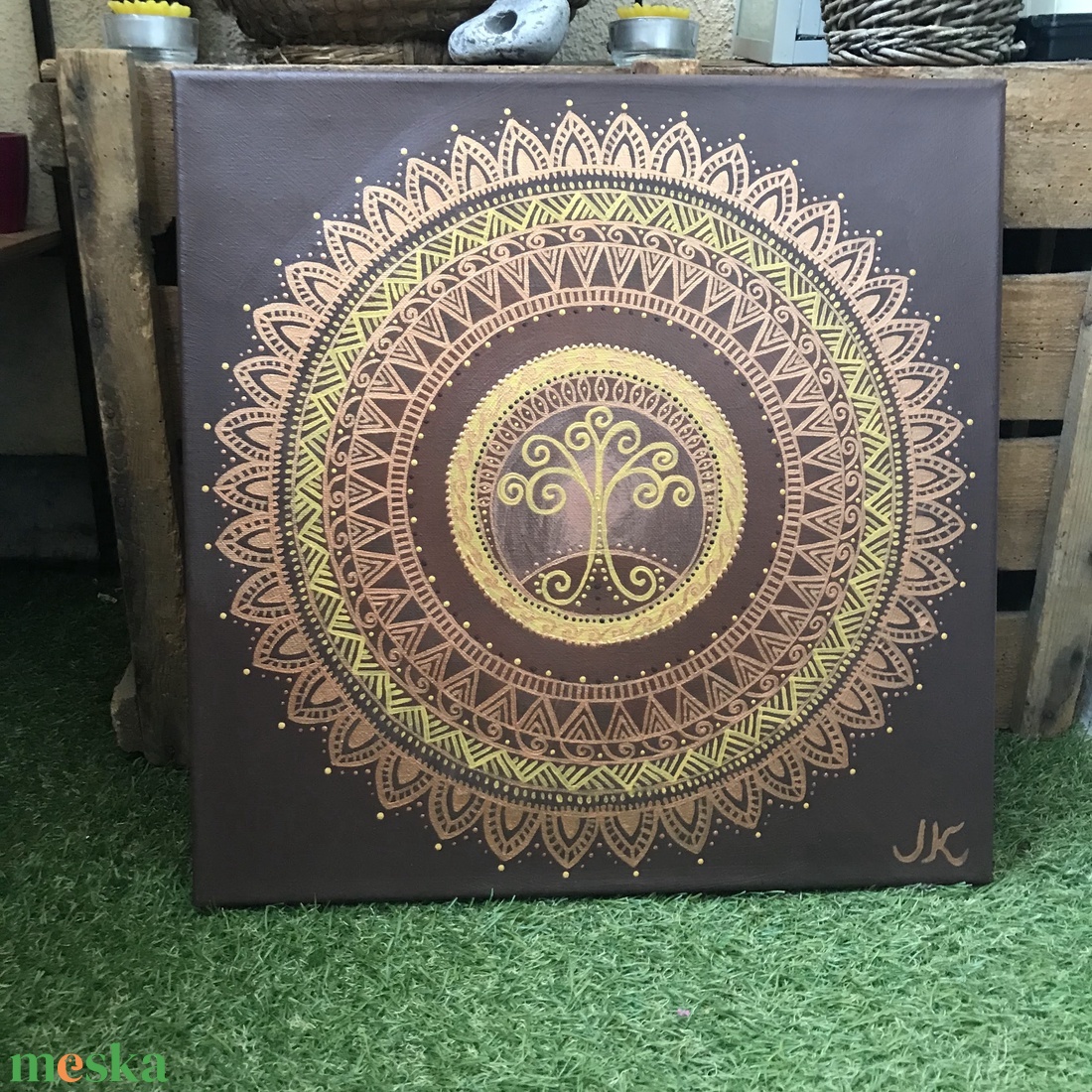 Mandala falikép életfával - művészet - festmény - akril - Meska.hu Mandala falikép életfával - művészet - festmény - akril - Meska.hu