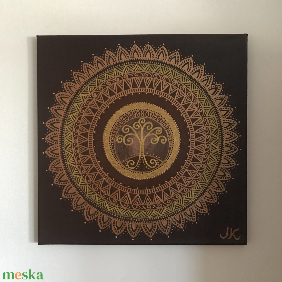 Mandala falikép életfával - művészet - festmény - akril - Meska.hu Mandala falikép életfával - művészet - festmény - akril - Meska.hu