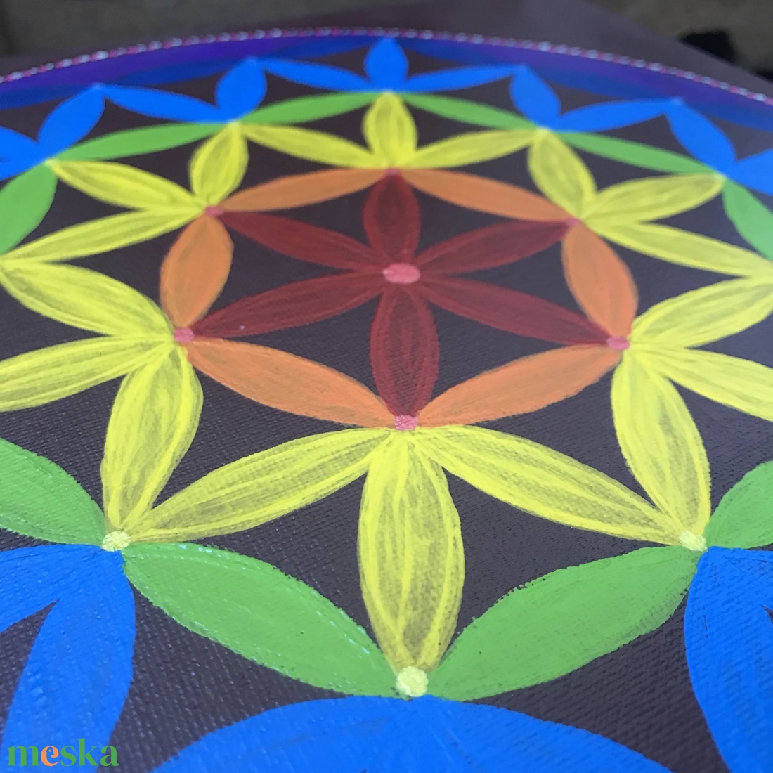 Mandala falikép élet virága motívummal - művészet - festmény - akril - Meska.hu
