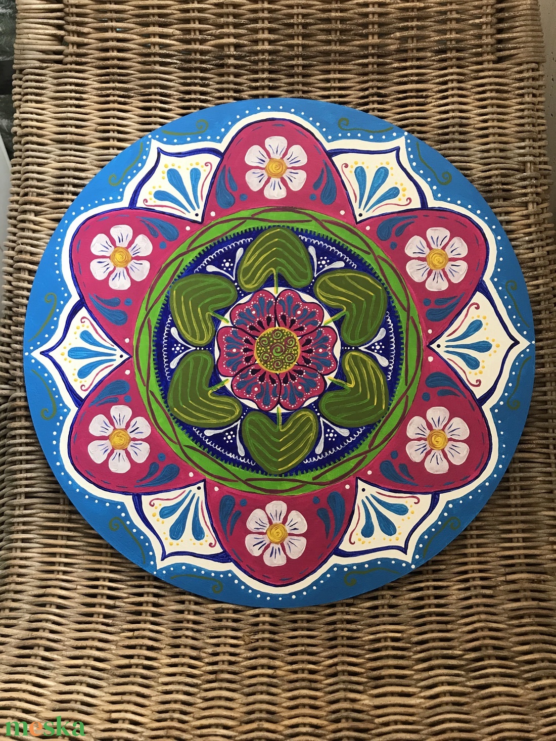 Virágoskert mandala - művészet - festmény - akril - Meska.hu Virágoskert mandala - művészet - festmény - akril - Meska.hu