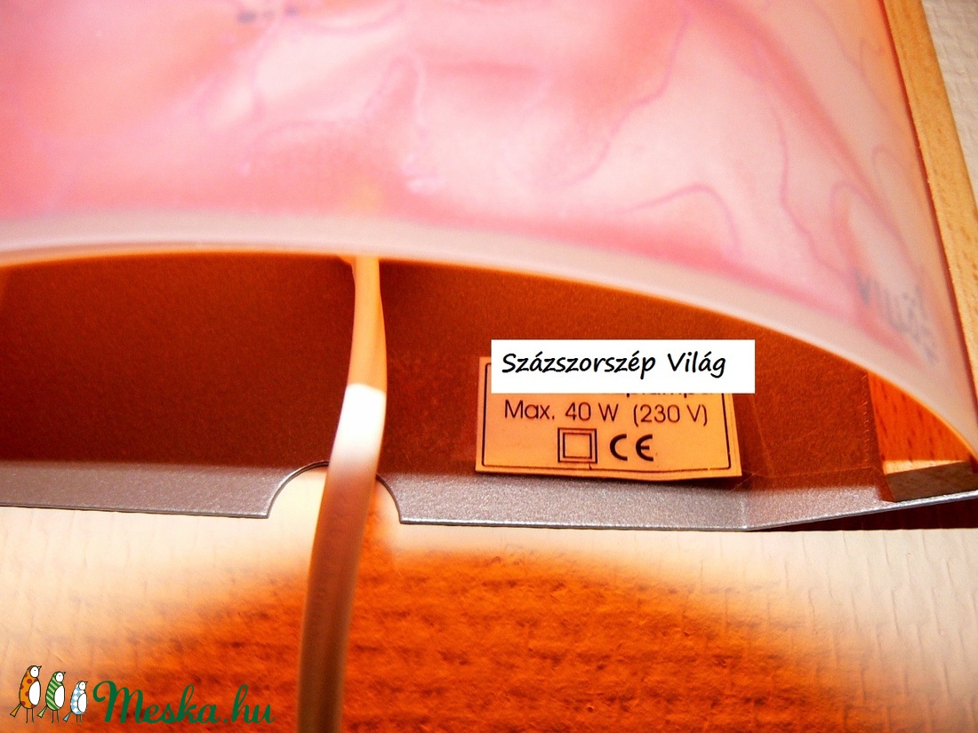 Selyemfestett virágos dekor lámpa - otthon & életmód - lámpa - hangulatlámpa - Meska.hu