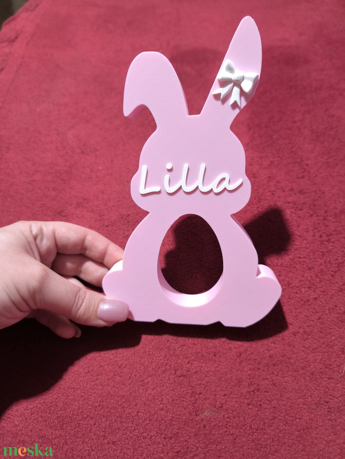 Névre szóló húsvéti nyuszi  - ünnepi díszek, dekorációk - húsvéti díszek és dekorációk - húsvéti ablakdíszek - Meska.hu