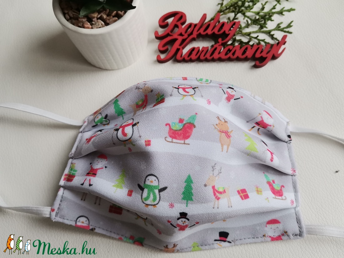 Mosható maszk, Hóbuli - karácsony - karácsonyi ruházat - Meska.hu