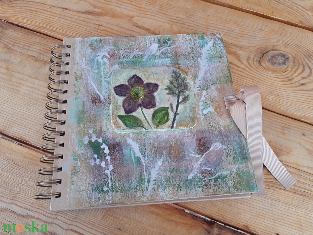  Fotóalbum a botanikus kertből- növényi nyomattal - otthon & életmód - papír, írószer - album & fotóalbum - Meska.hu