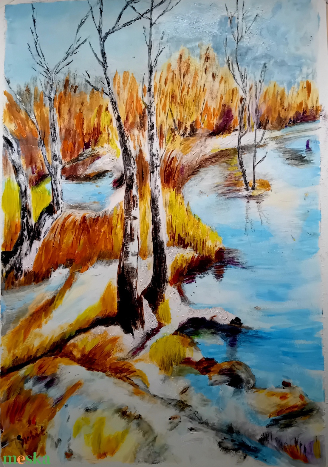 Hóolvadás - művészet - festmény - akril - Meska.hu