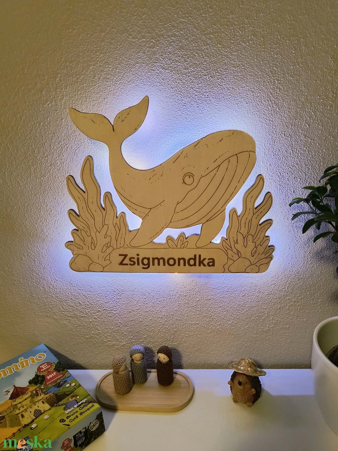 Bálnás éjszakai fény gyerekszobába - DIY - baba - mama - babaszoba dekoráció - éjszakai fény - Meska.hu