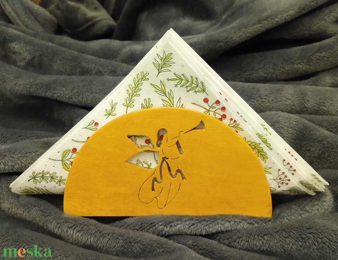 Angyalkás szalvétatartó- 2 - otthon & életmód - dekoráció - asztal és polc dekoráció - asztaldísz - Meska.hu