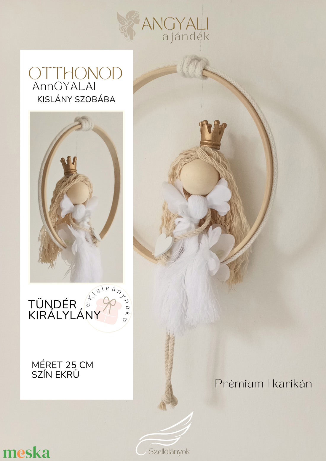 Tündér királylány makramé szellőlány - otthon & életmód - dekoráció - fali és függő dekoráció - függődísz - Meska.hu Tündér királylány makramé szellőlány - otthon & életmód - dekoráció - fali és függő dekoráció - függődísz - Meska.hu