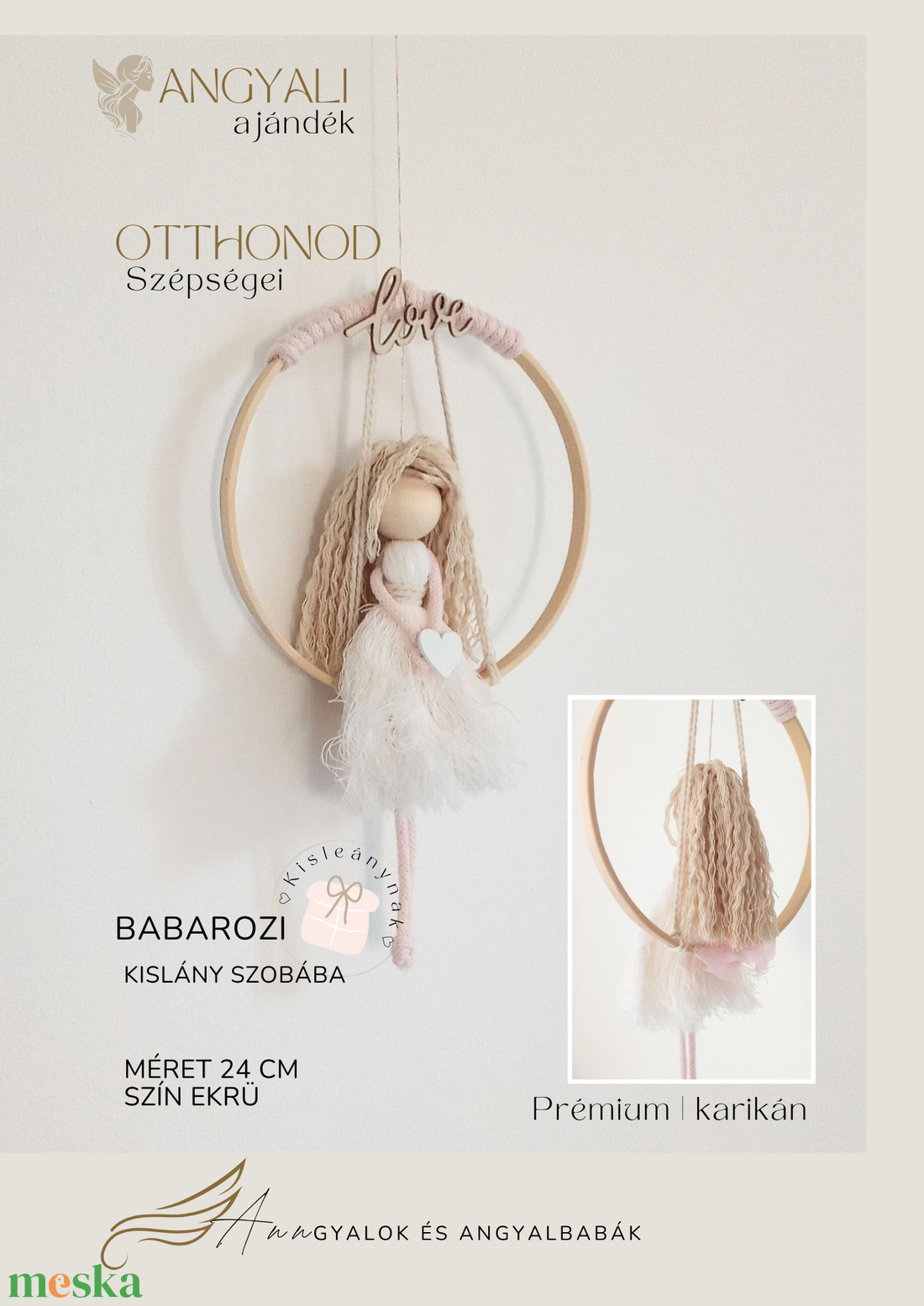 Babarozi makramé szellőlány - otthon & életmód - dekoráció - fali és függő dekoráció - függődísz - Meska.hu Babarozi makramé szellőlány - otthon & életmód - dekoráció - fali és függő dekoráció - függődísz - Meska.hu