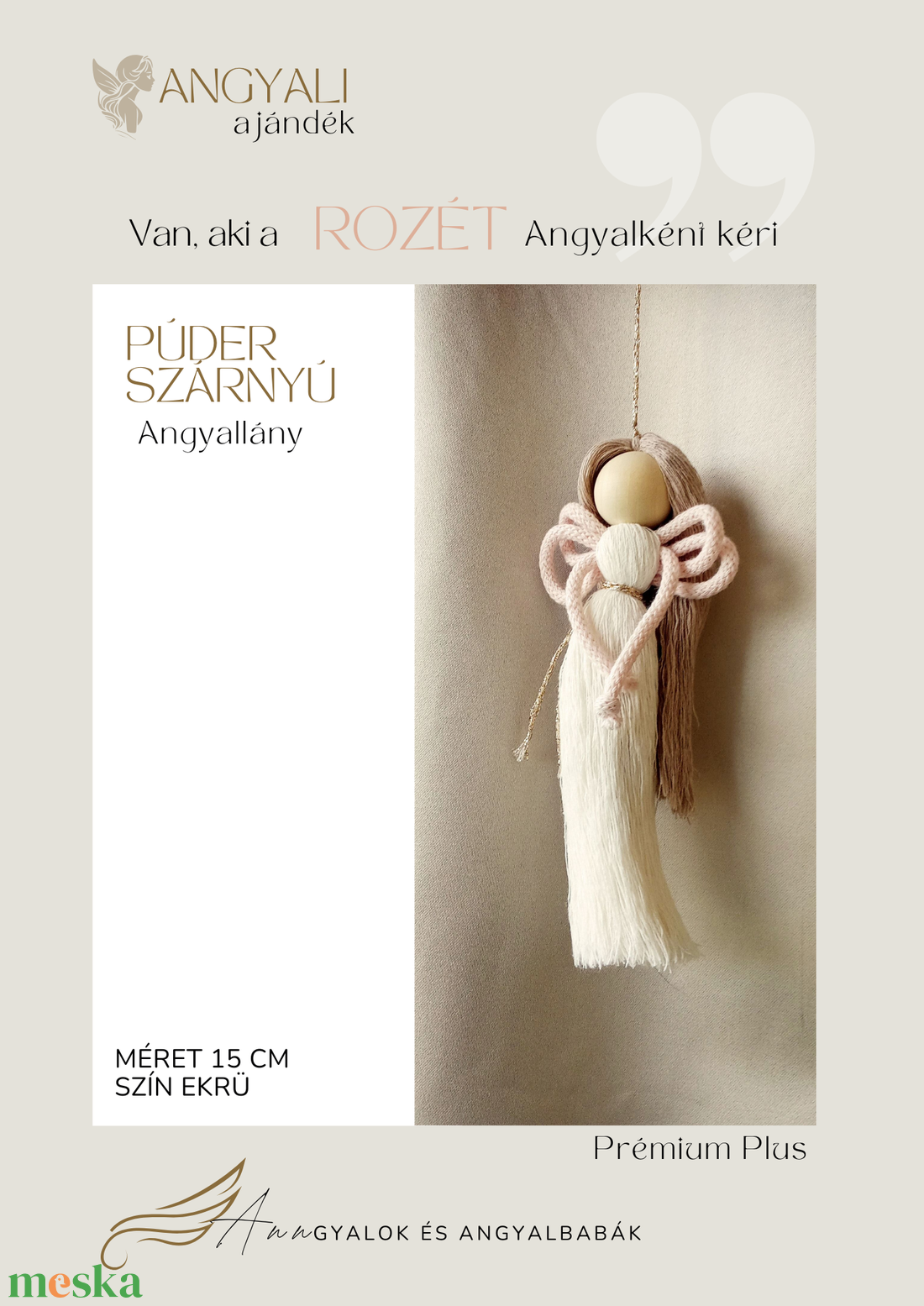 Púderszárnyú makramé angyallány - otthon & életmód - dekoráció - fali és függő dekoráció - függődísz - Meska.hu Púderszárnyú makramé angyallány - otthon & életmód - dekoráció - fali és függő dekoráció - függődísz - Meska.hu