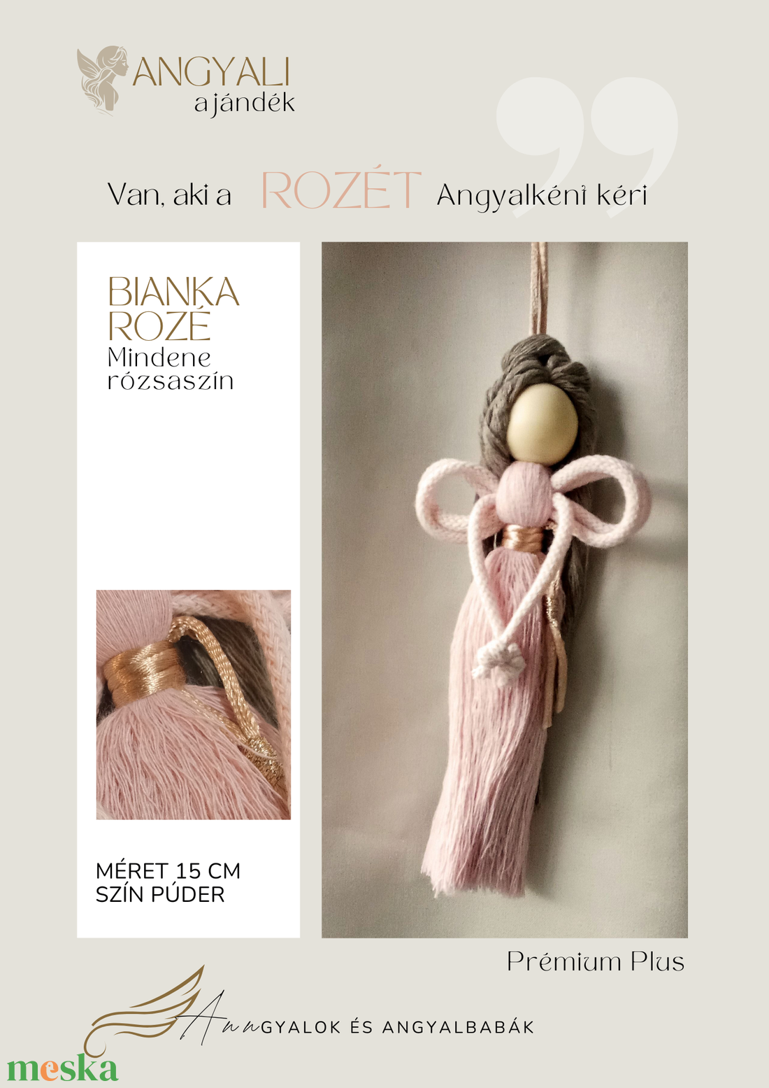 Bianka Rozé makramé angyallány - otthon & életmód - dekoráció - fali és függő dekoráció - függődísz - Meska.hu Bianka Rozé makramé angyallány - otthon & életmód - dekoráció - fali és függő dekoráció - függődísz - Meska.hu