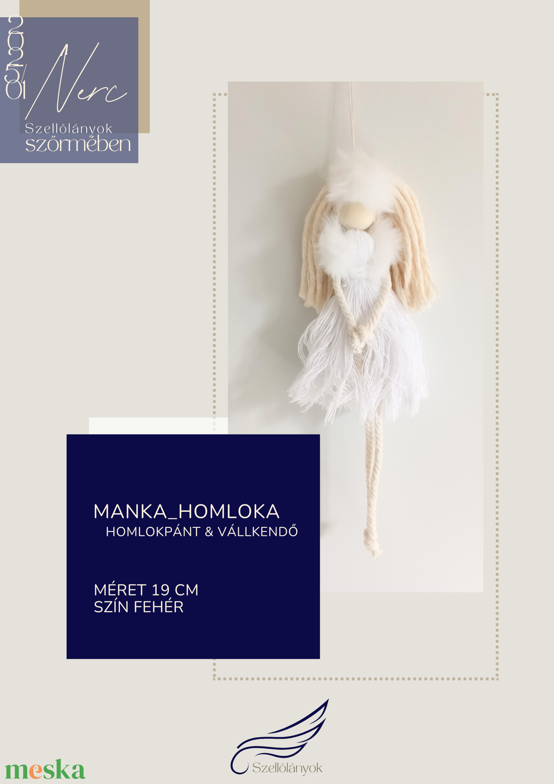 Manka makramé szellőlány - otthon & életmód - dekoráció - fali és függő dekoráció - függődísz - Meska.hu Manka makramé szellőlány - otthon & életmód - dekoráció - fali és függő dekoráció - függődísz - Meska.hu