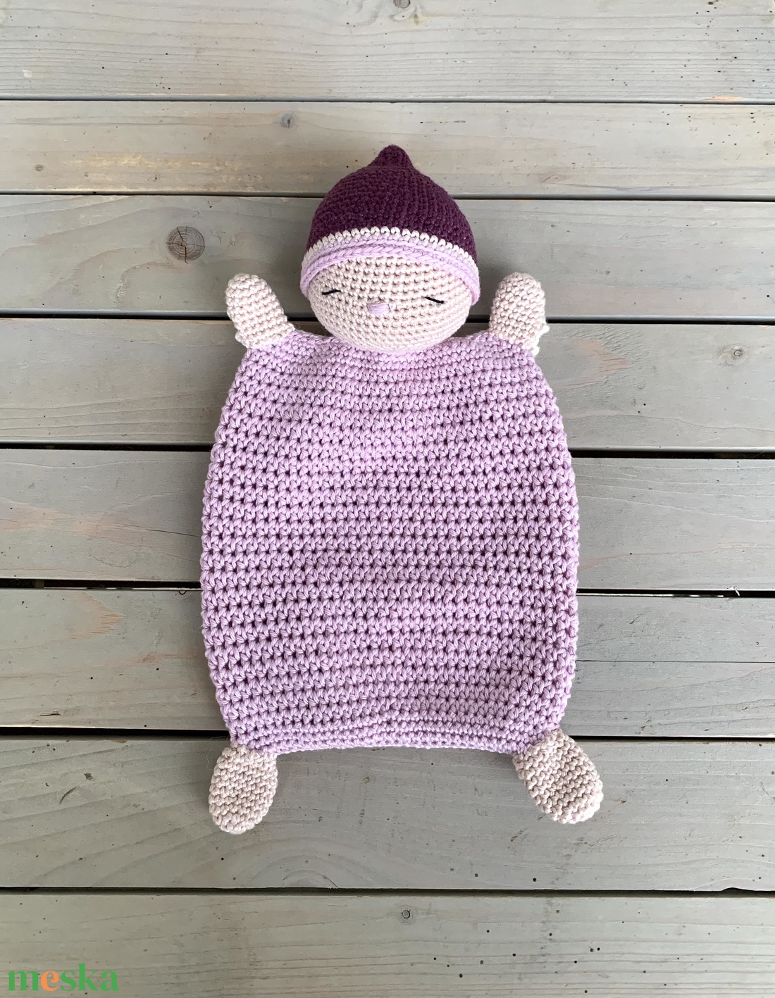 Angyalka szundikendő, horgolt-rózsaszín - játék & sport - 3 éves kor alattiaknak - alvóka & rongyi - Meska.hu