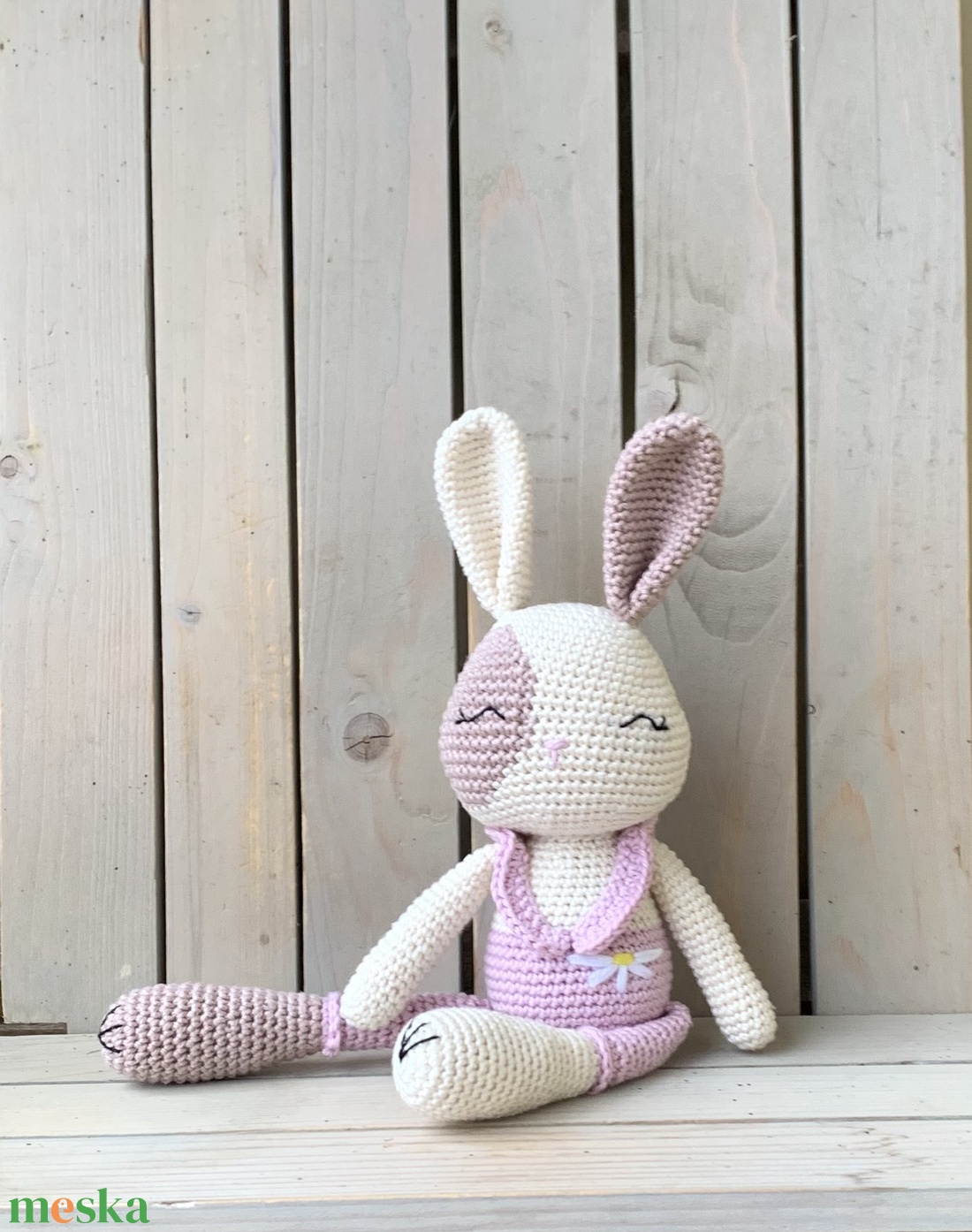  Foltos nyuszi fodros pánttal - játék & sport - plüssállat & játékfigura - nyuszi - Meska.hu