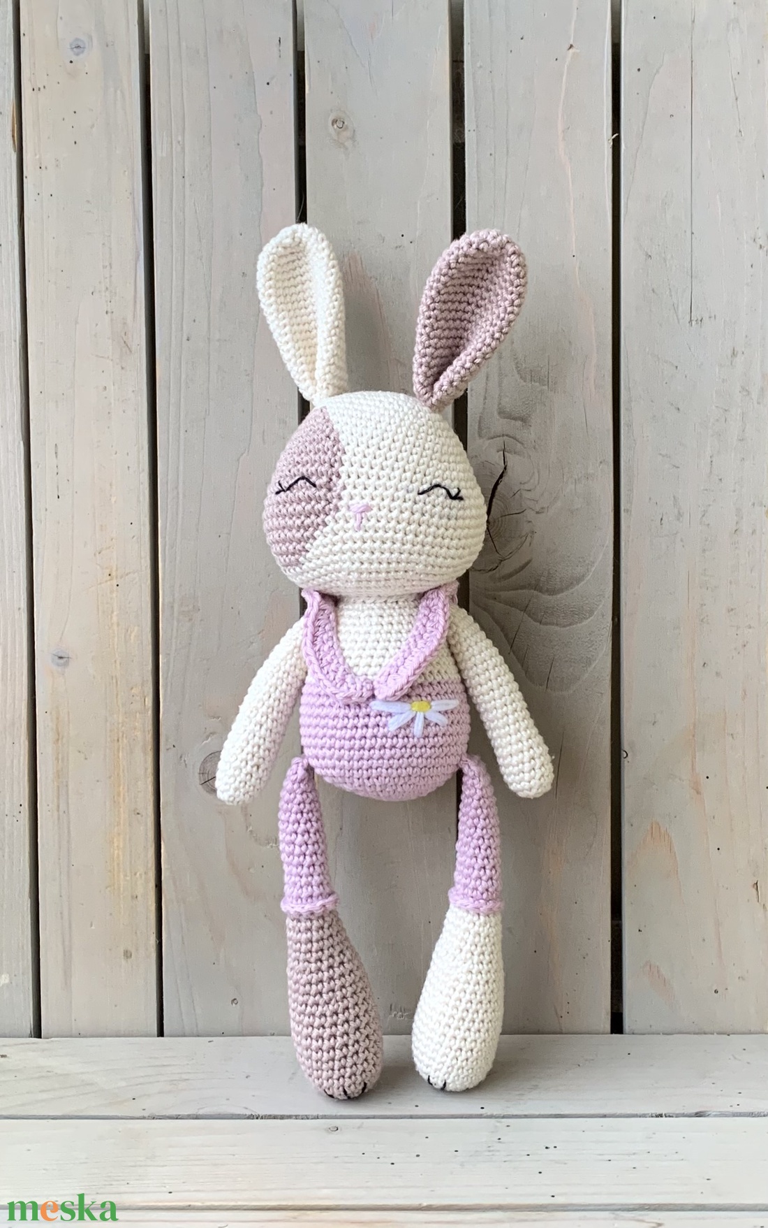  Foltos nyuszi fodros pánttal - játék & sport - plüssállat & játékfigura - nyuszi - Meska.hu