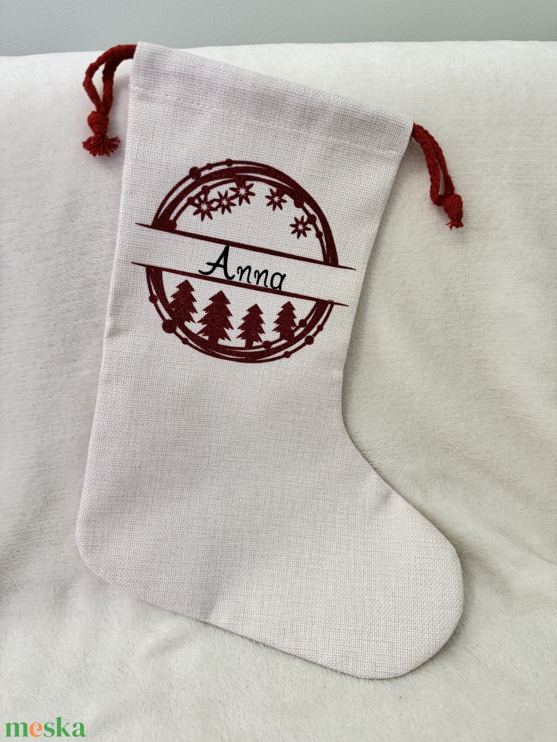 Személyre Szóló Karácsonyi Zokni Vászonból  Egyedi Névvel - karácsony - mikulás - mikulás csizma és zokni - Meska.hu Személyre Szóló Karácsonyi Zokni Vászonból  Egyedi Névvel - karácsony - mikulás - mikulás csizma és zokni - Meska.hu