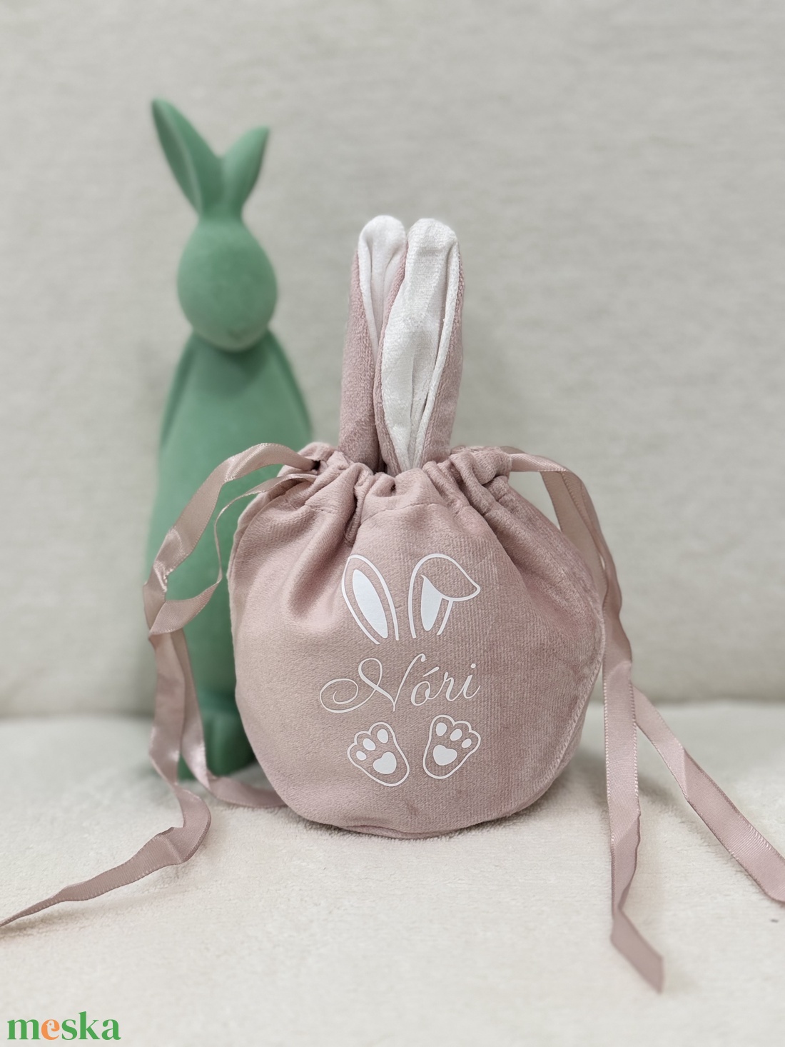 Húsvéti egyediesített kis zsák - ünnepi díszek, dekorációk - húsvéti díszek és dekorációk - húsvéti kosár - Meska.hu