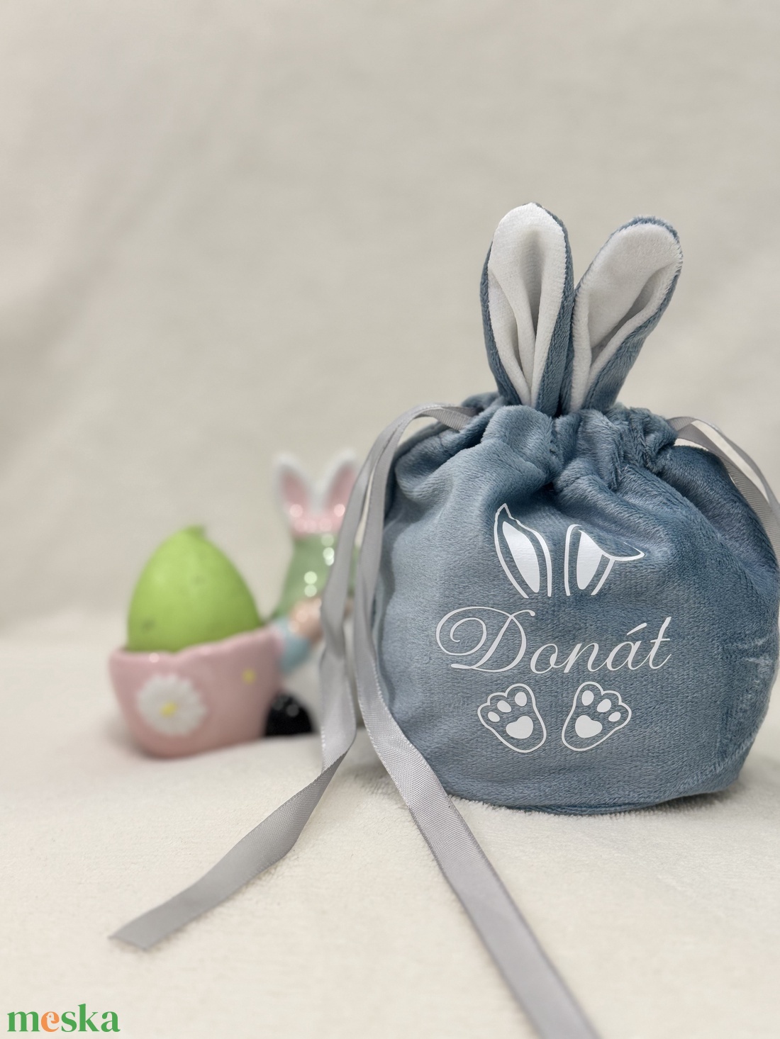 Húsvéti egyediesített kis zsák - ünnepi díszek, dekorációk - húsvéti díszek és dekorációk - húsvéti kosár - Meska.hu
