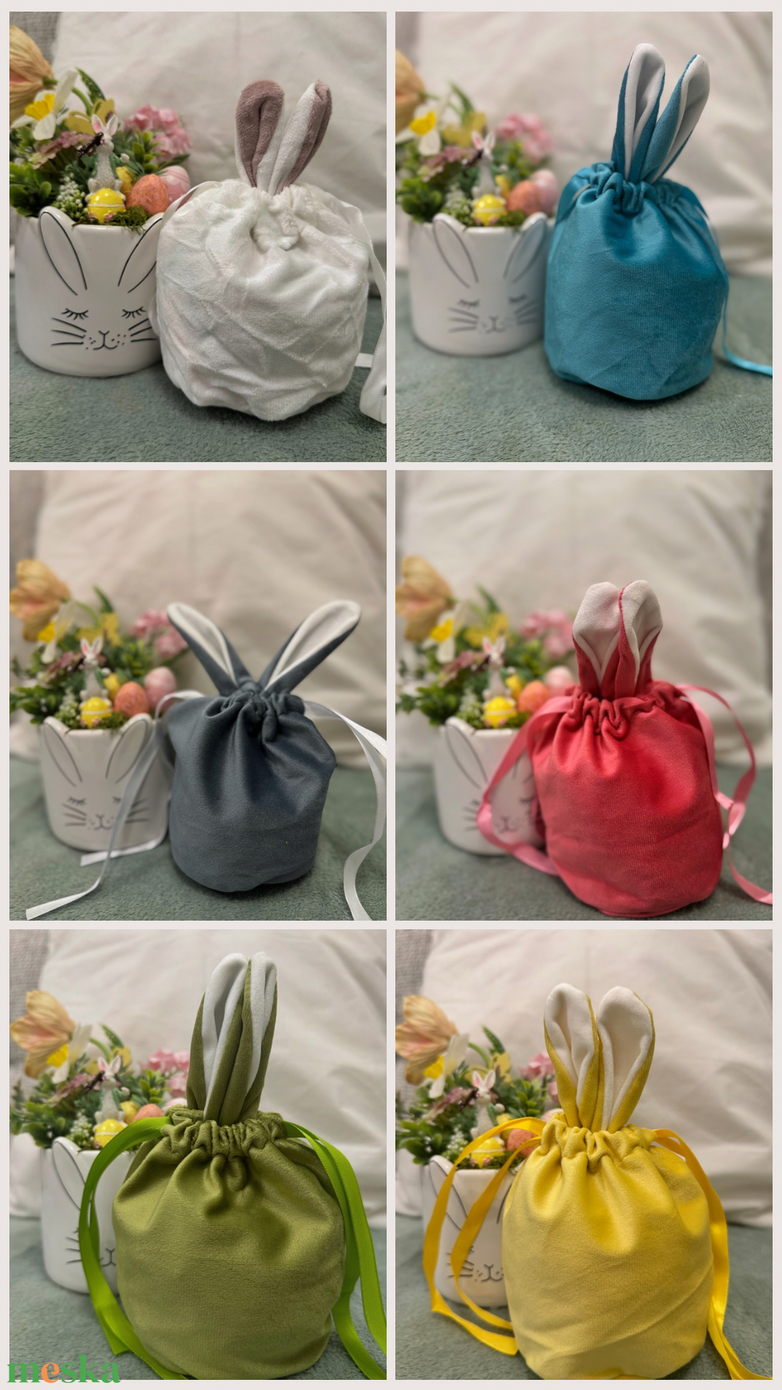 Húsvéti egyediesített kis zsák - ünnepi díszek, dekorációk - húsvéti díszek és dekorációk - húsvéti kosár - Meska.hu