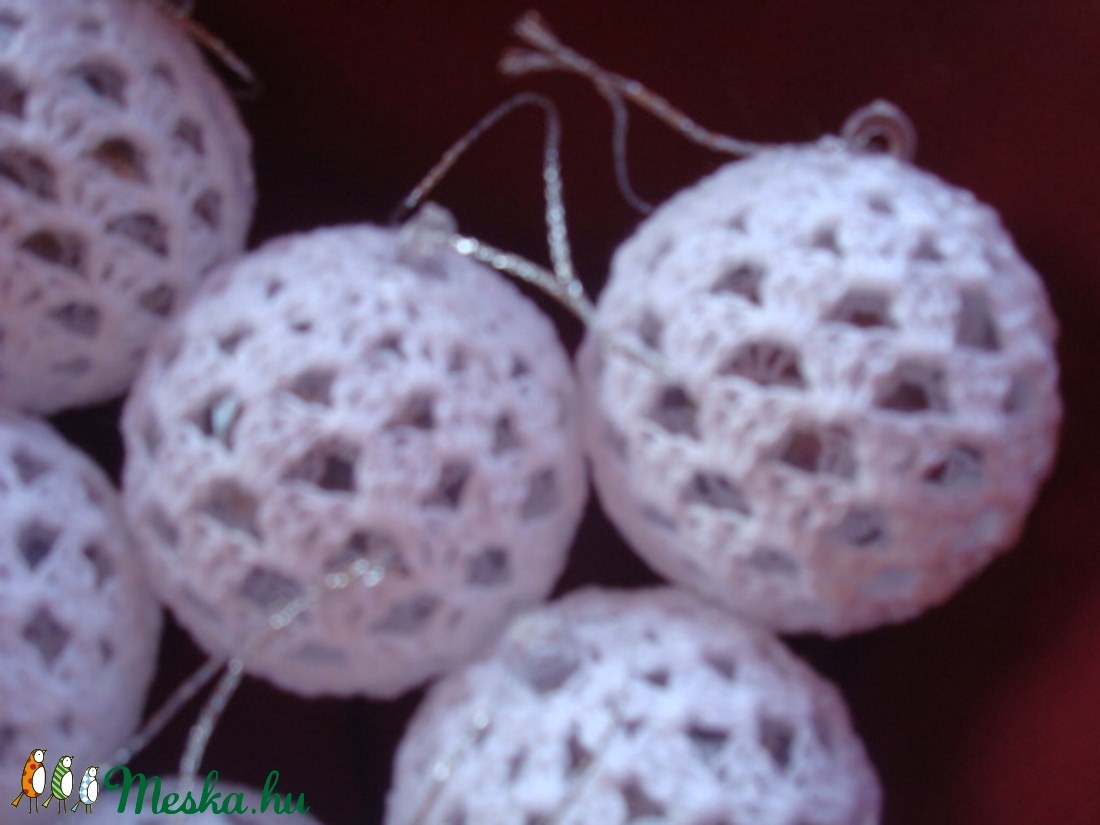 Horgolt karácsonyi gömbök ( 6 cm) - otthon & életmód - dekoráció - Meska.hu Horgolt karácsonyi gömbök ( 6 cm) - otthon & életmód - dekoráció - Meska.hu
