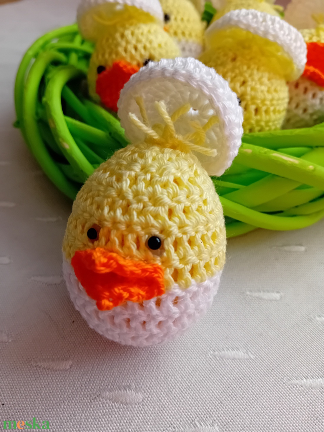 Horgolt csibetojás - otthon & életmód - dekoráció - asztal és polc dekoráció - asztaldísz - Meska.hu