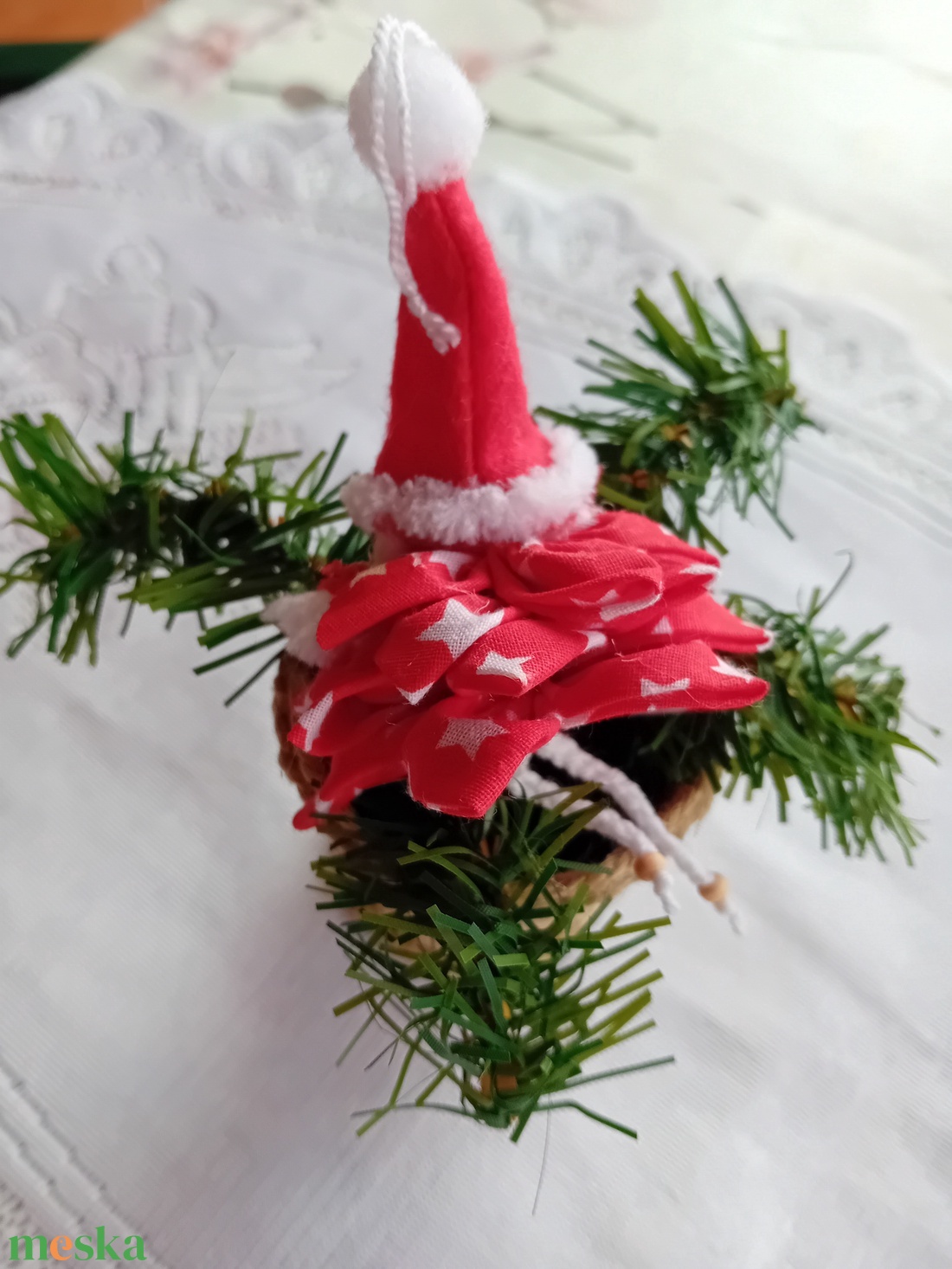 Textil karácsonyi figura-manótündér - karácsony - karácsonyi lakásdekoráció - karácsonyfadíszek - Meska.hu