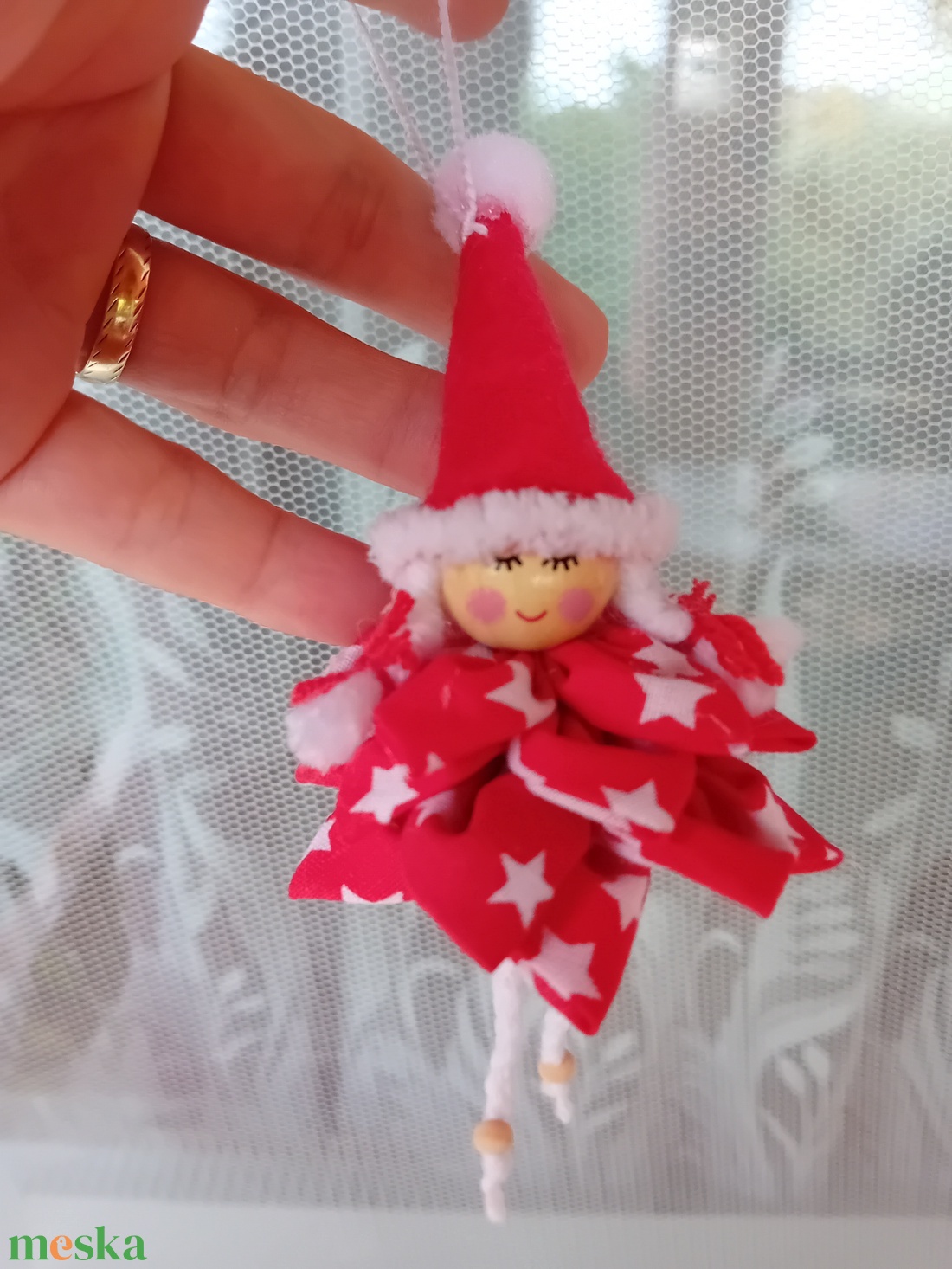 Textil karácsonyi figura-manótündér - karácsony - karácsonyi lakásdekoráció - karácsonyfadíszek - Meska.hu