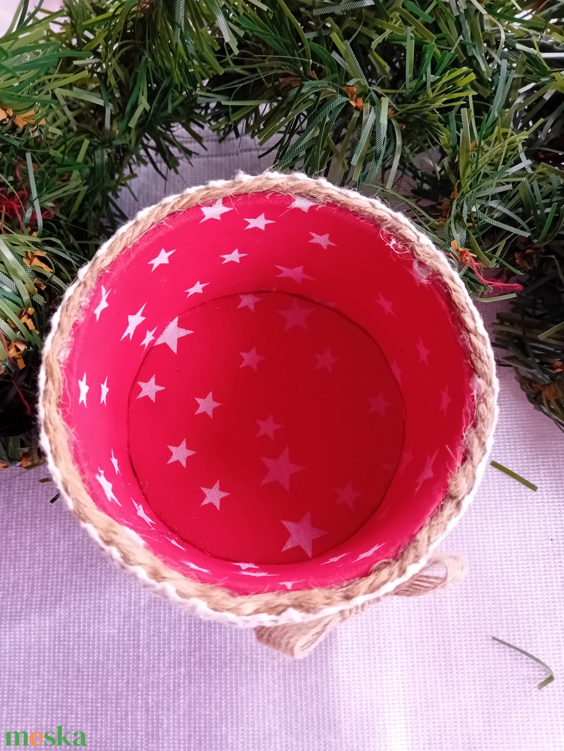 Karácsonyi mini kerek tartó, dísztárgy - karácsony - karácsonyi lakásdekoráció - karácsonyi lakásdíszek - Meska.hu