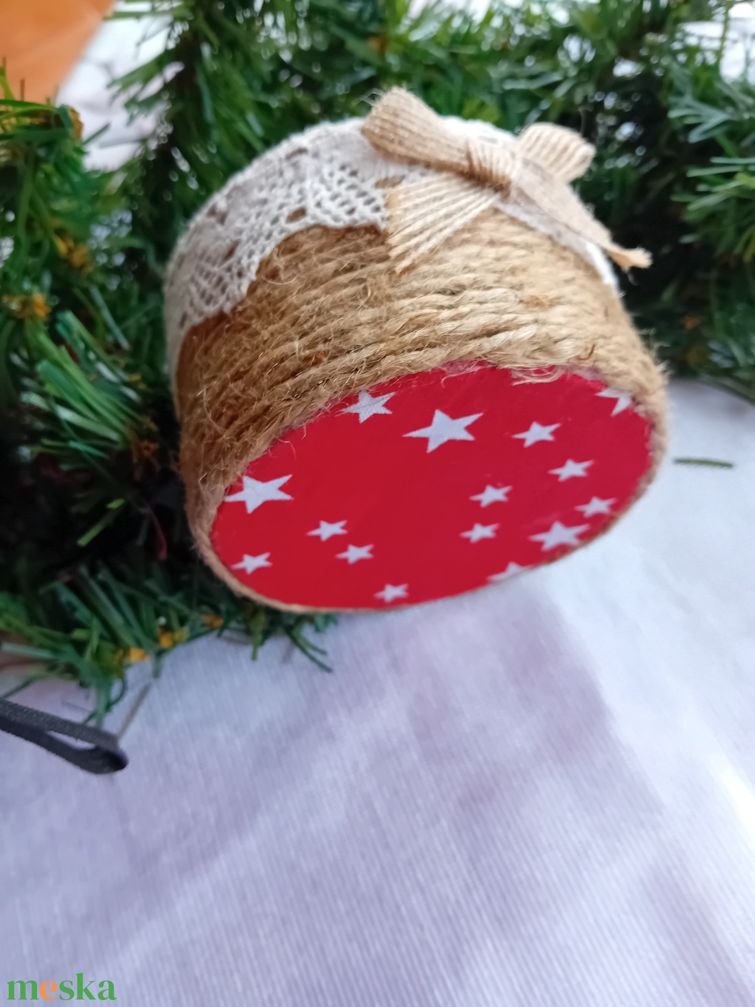 Karácsonyi mini kerek tartó, dísztárgy - karácsony - karácsonyi lakásdekoráció - karácsonyi lakásdíszek - Meska.hu