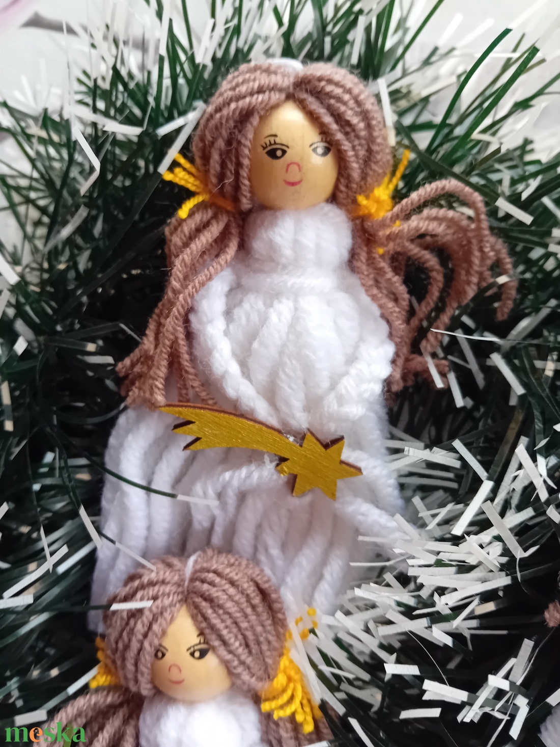 Fonal angyalka  - karácsony - karácsonyi lakásdekoráció - karácsonyfadíszek - Meska.hu Fonal angyalka  - karácsony - karácsonyi lakásdekoráció - karácsonyfadíszek - Meska.hu