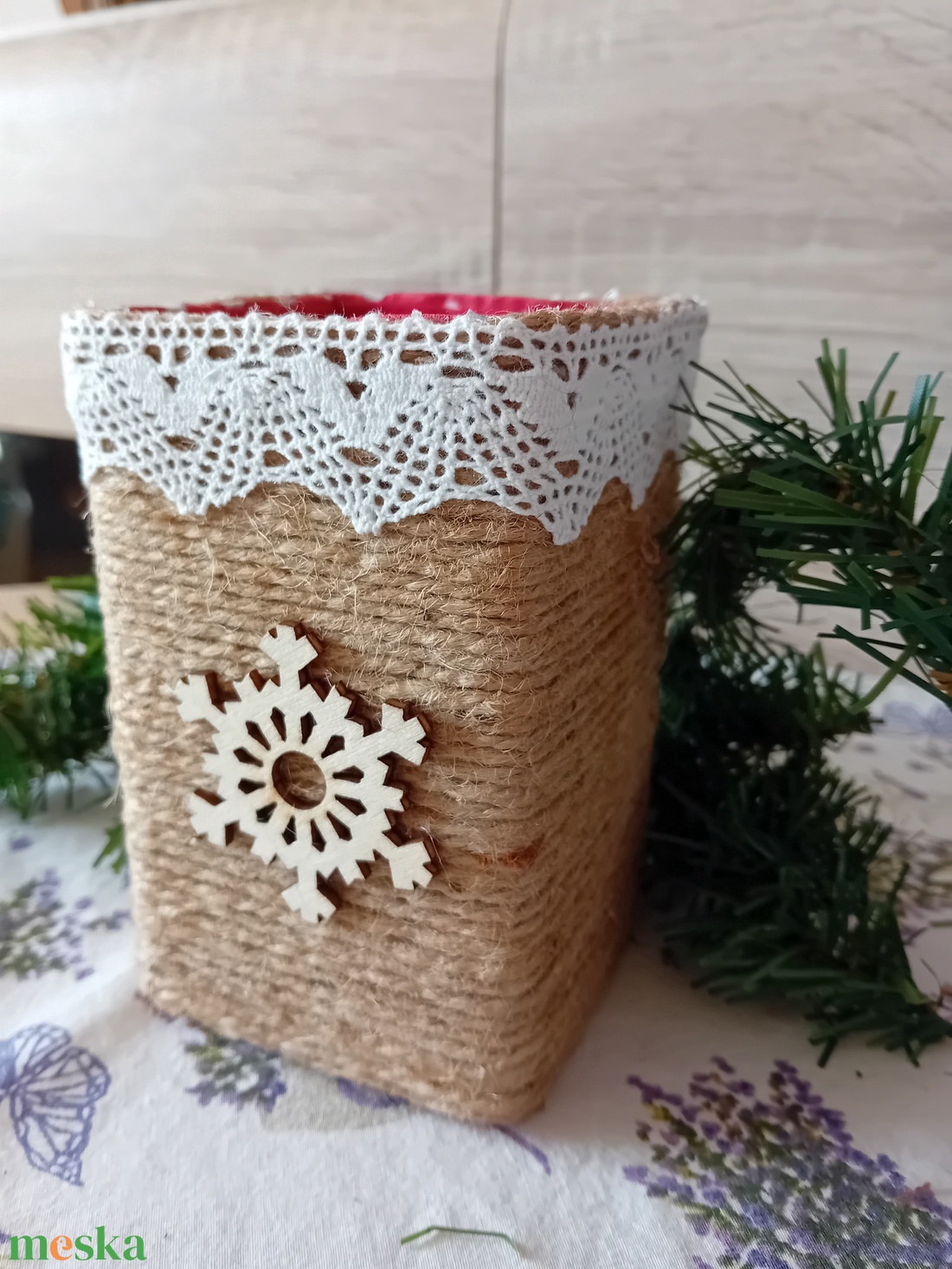 Karácsonyi dekorációs tároló A - karácsony - karácsonyi lakásdekoráció - ünnepi asztaldekoráció - Meska.hu