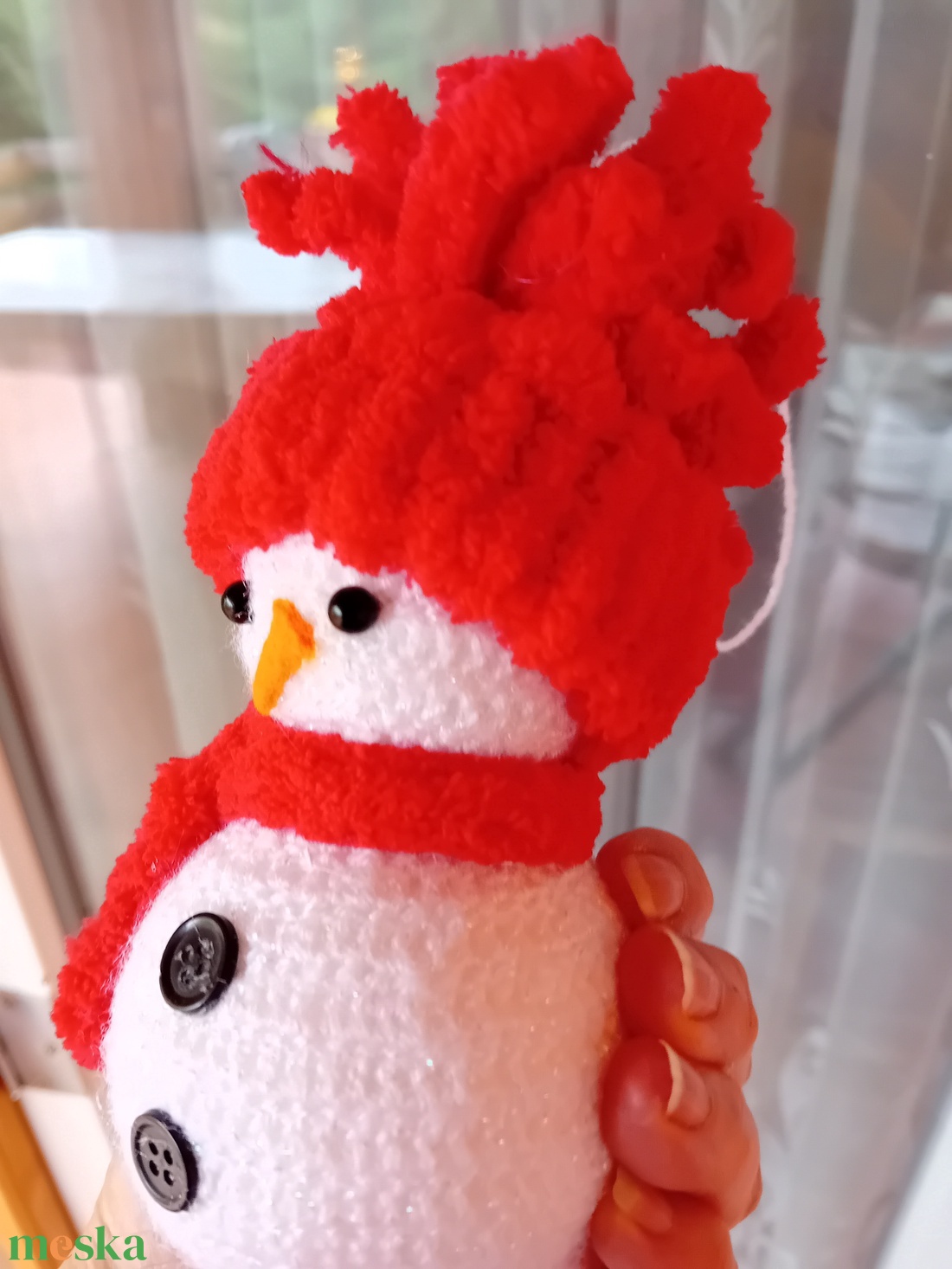 Horgolt hóember figura - karácsony - karácsonyi lakásdekoráció - karácsonyi manók, figurák - Meska.hu