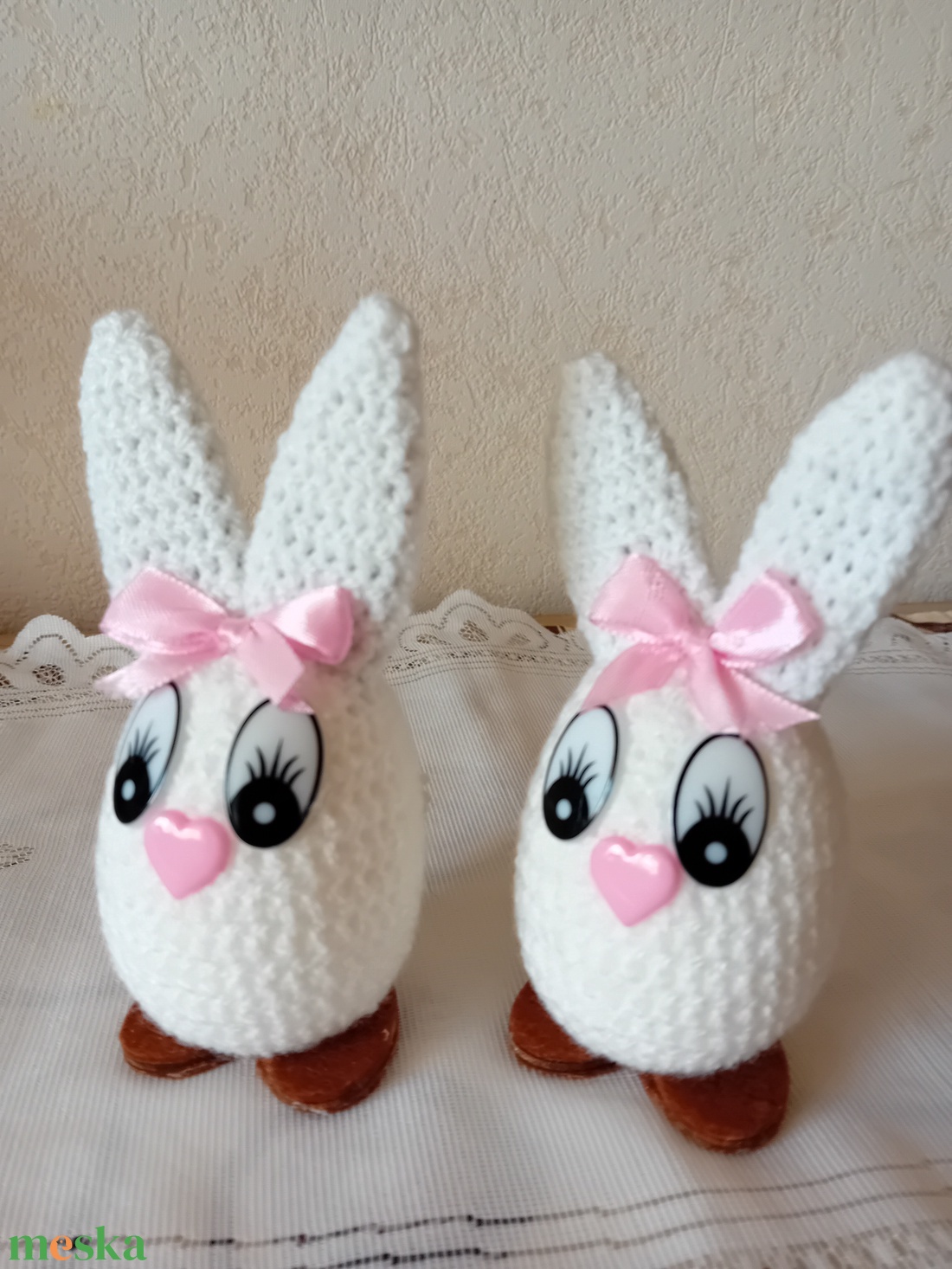 Húsvéti pillás nyuszi szív orrocskával - otthon & életmód - dekoráció - asztal és polc dekoráció - asztaldísz - Meska.hu