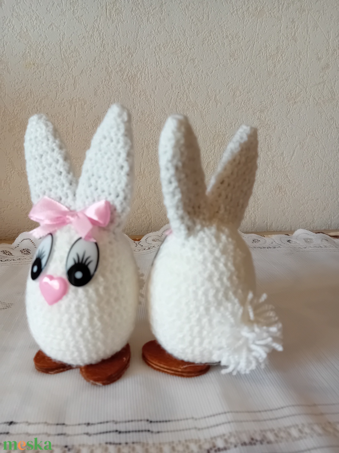 Húsvéti pillás nyuszi szív orrocskával - otthon & életmód - dekoráció - asztal és polc dekoráció - asztaldísz - Meska.hu