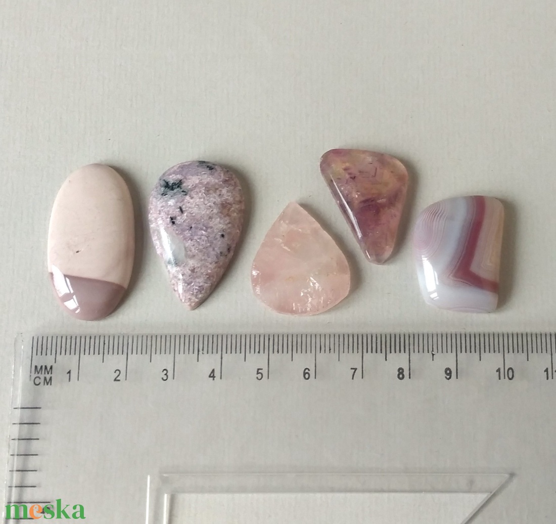 5 db ásvány kaboson ajándék zacskóban 25. - kellékek & szerszámok - gyöngyfűzés kellékek - cabochon - Meska.hu