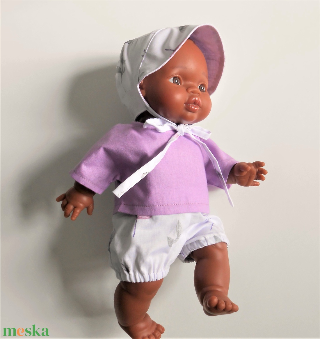 Orgona lila blúzos összeállítás sapkácskával - játék & sport - baba & babaház - babaruha, babakellék - Meska.hu