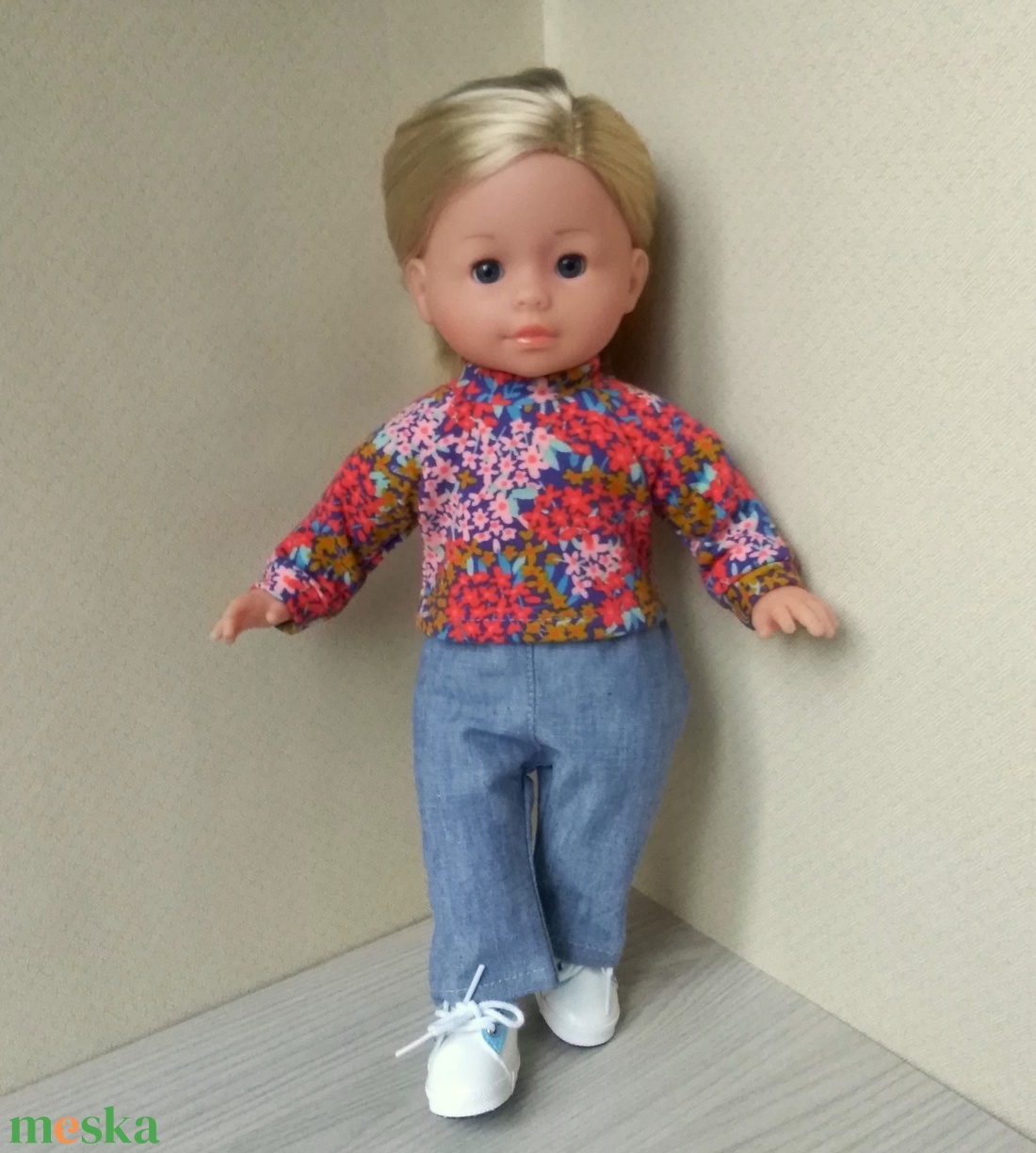 Virágos pólós öltözék Ma Corolle babáknak - játék & sport - baba & babaház - babaruha, babakellék - Meska.hu