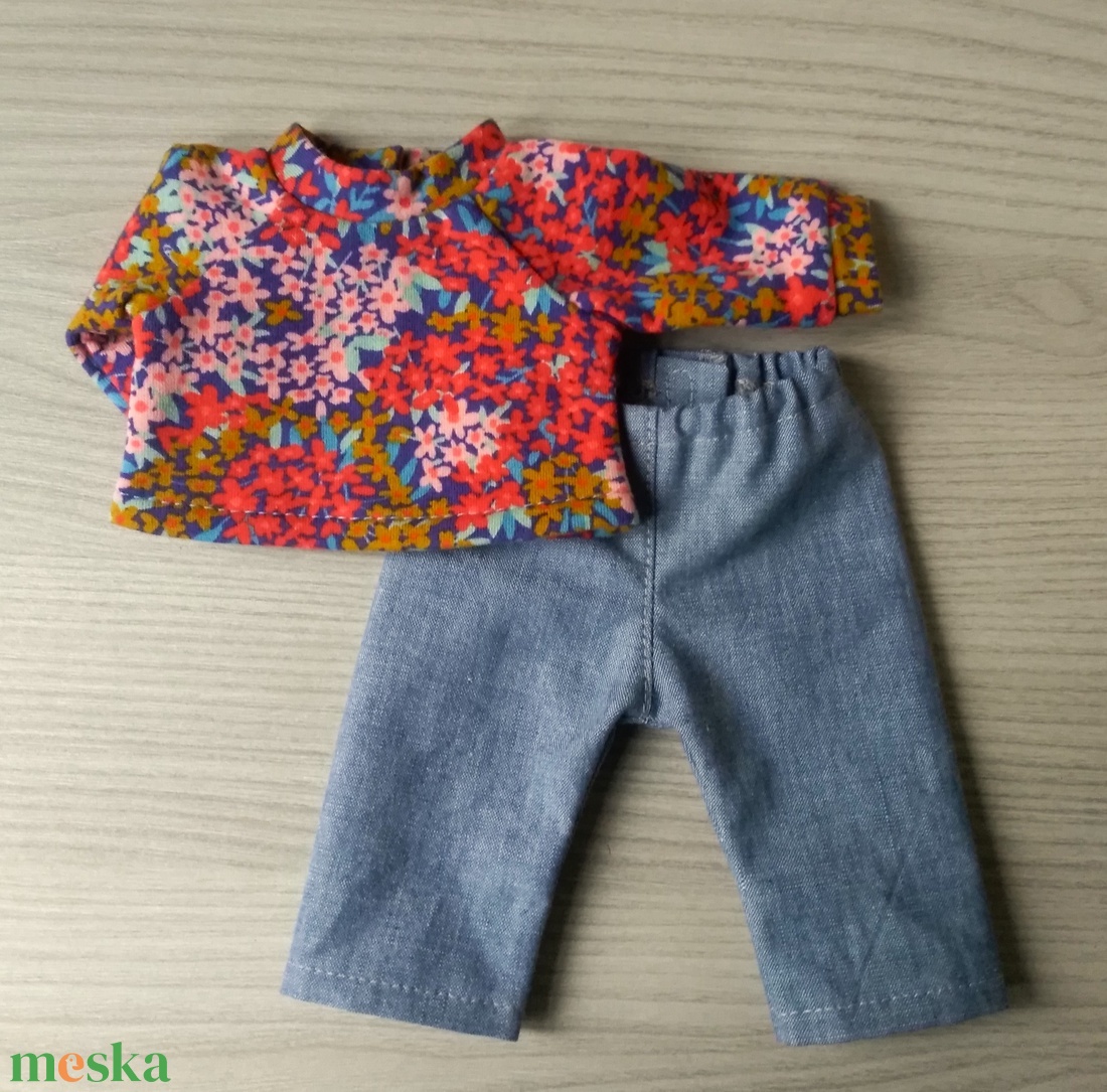 Virágos pólós öltözék Ma Corolle babáknak - játék & sport - baba & babaház - babaruha, babakellék - Meska.hu