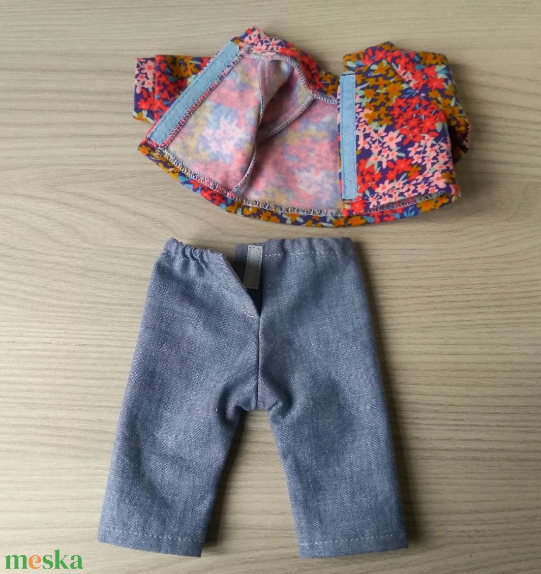 Virágos pólós öltözék Ma Corolle babáknak - játék & sport - baba & babaház - babaruha, babakellék - Meska.hu