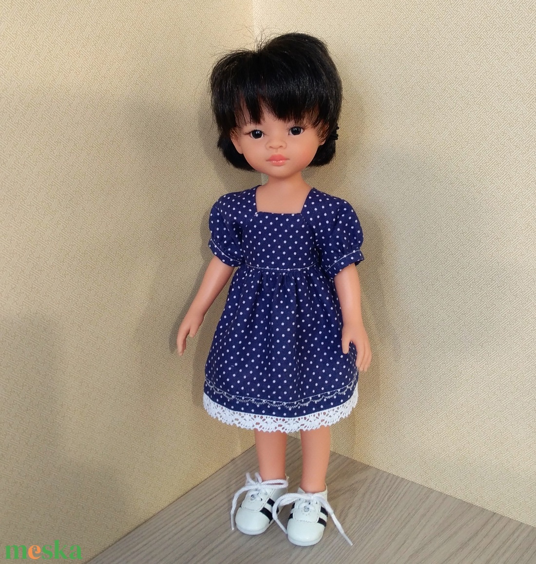 Kékfestő ruha 32 cm-s Paola Reina babáknak - játék & sport - baba & babaház - babaruha, babakellék - Meska.hu