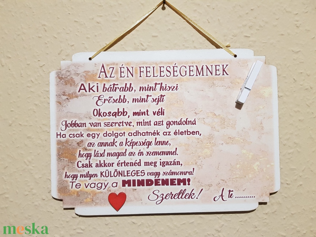 Az én FELESÉGEMNEK - otthon & életmód - dekoráció - fali és függő dekoráció - falra akasztható dekor - Meska.hu Az én FELESÉGEMNEK - otthon & életmód - dekoráció - fali és függő dekoráció - falra akasztható dekor - Meska.hu