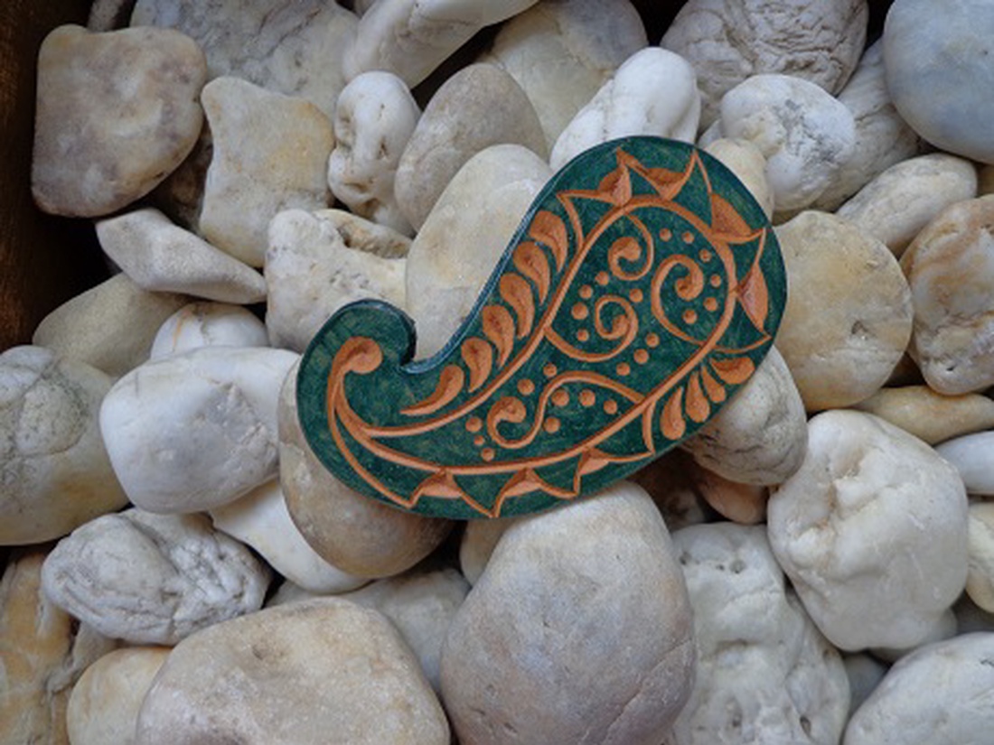 Üstökös - bőr hajcsat, francia csat -  - Meska.hu